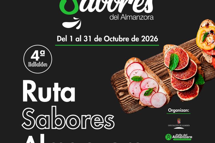 Cartel de la 4ª Ruta Sabores del Almanzora, con tostas de higos y rábanos