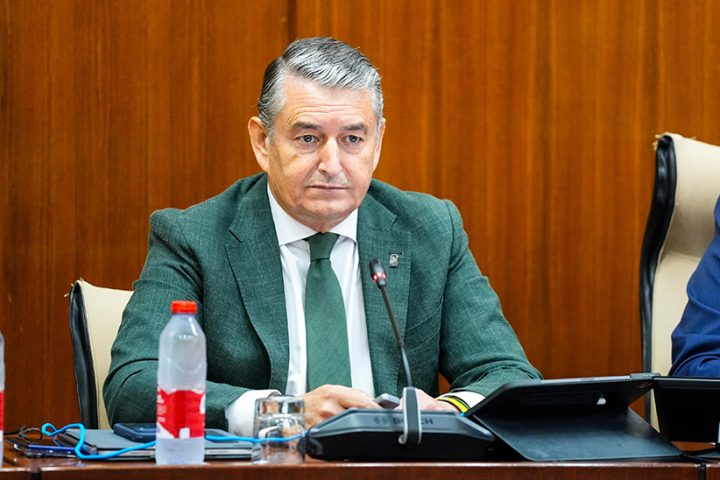 El consejero Antonio Sanz, en el Parlamento de Andalucía