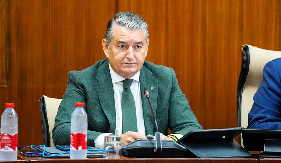 El consejero Antonio Sanz, en el Parlamento de Andalucía