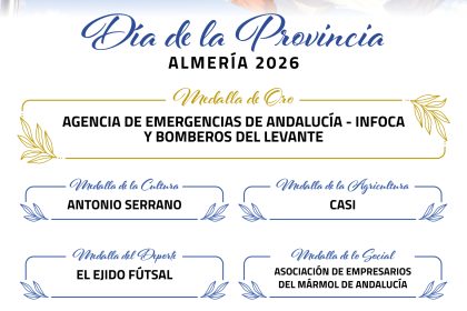 Cartel del Día de la Provincia 2026 con sus medallas, entre ellas la de AEMA