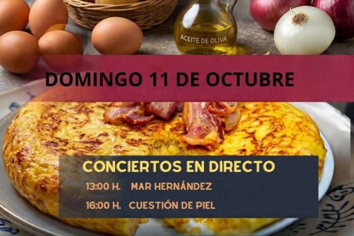 Cartel del VII Certamen de Tortillas de Sierro, con una tortilla de patatas